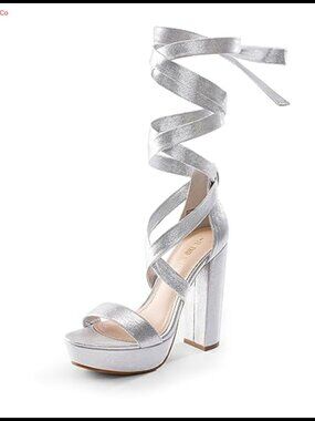 Women's Sexy Platform High Heels Open Toe Ankle Strap Chunky Heeled Sandals for